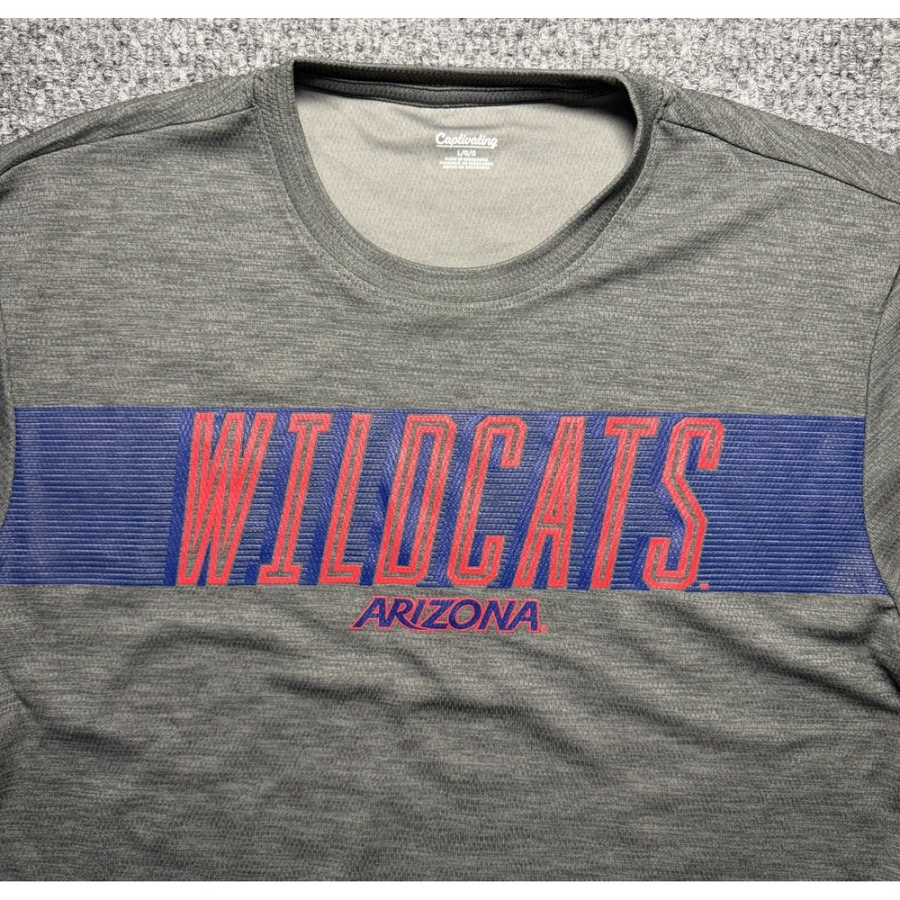 University Of Arizona T-Shirt Wildcats Polyester Athletic NWT Gray Size Large